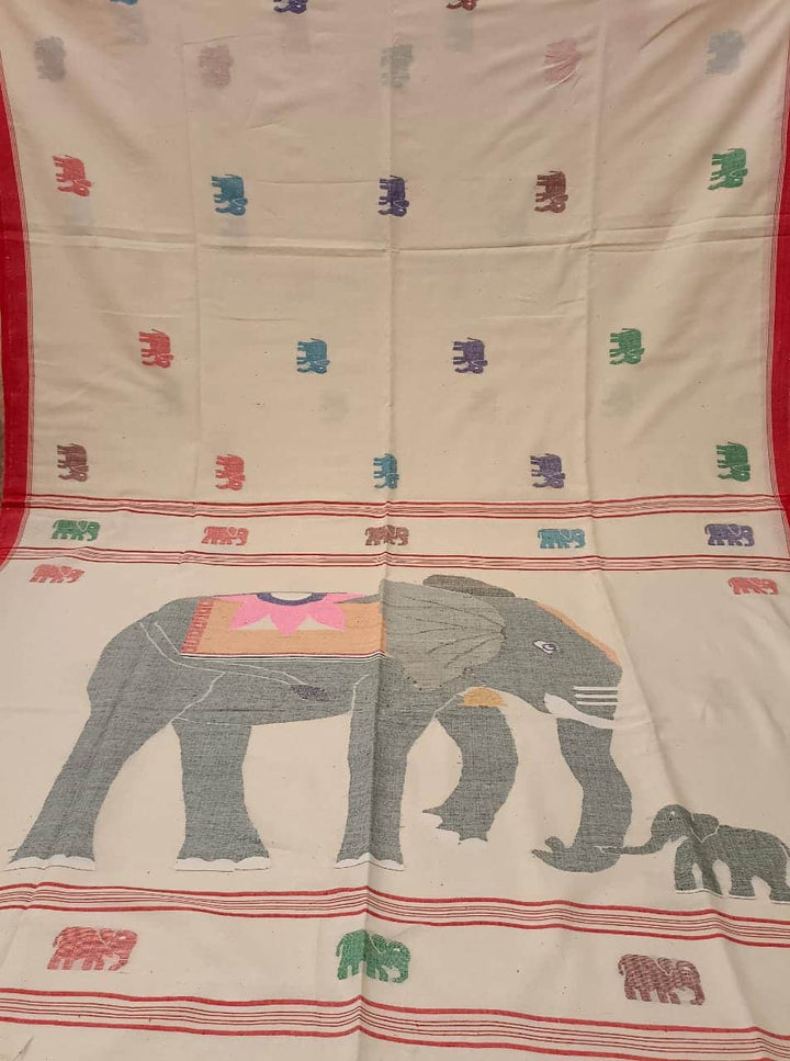 Handspun & Handwoven Soft cotton Jamdani saree Balaram Saha