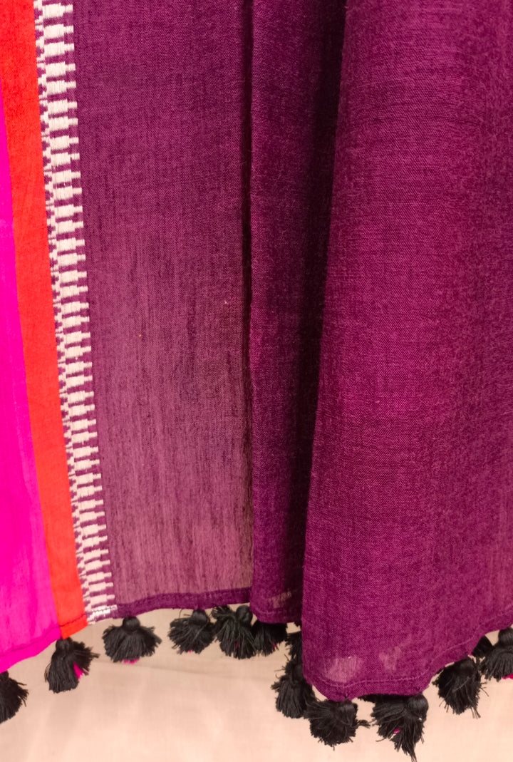 Black 🖤 & Pink Soft Handloom Cotton saree (No B/P) Balaram Saha