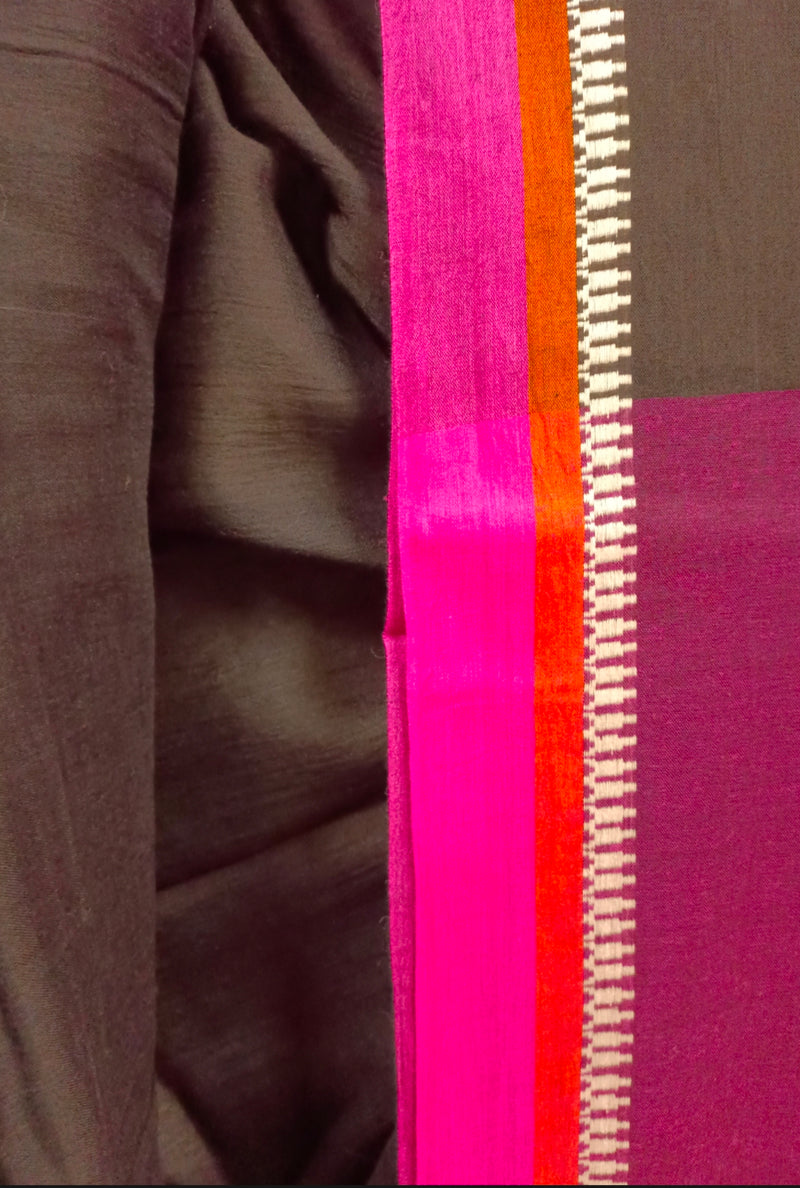Black 🖤 & Pink Soft Handloom Cotton saree (No B/P) Balaram Saha