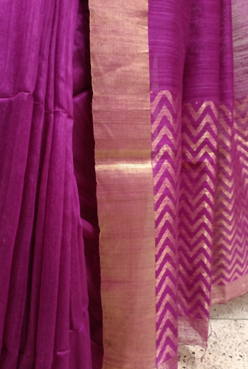 Purple 💜 Handloom Soft Matka Silk Saree Balaram Saha