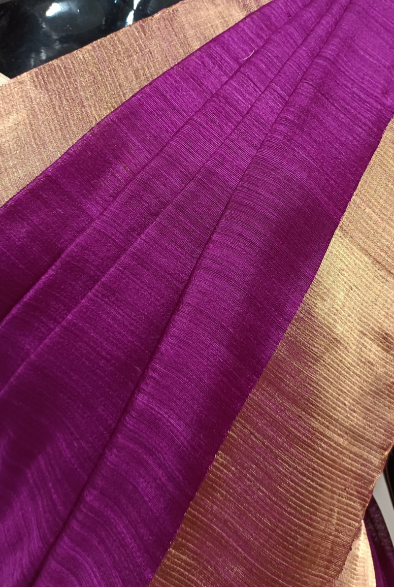 Purple 💜 Handloom Soft Matka Silk Saree Balaram Saha