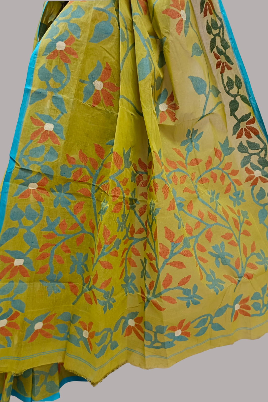 Hand Woven Traditional Cotton Jamdani Saree Balaram Saha