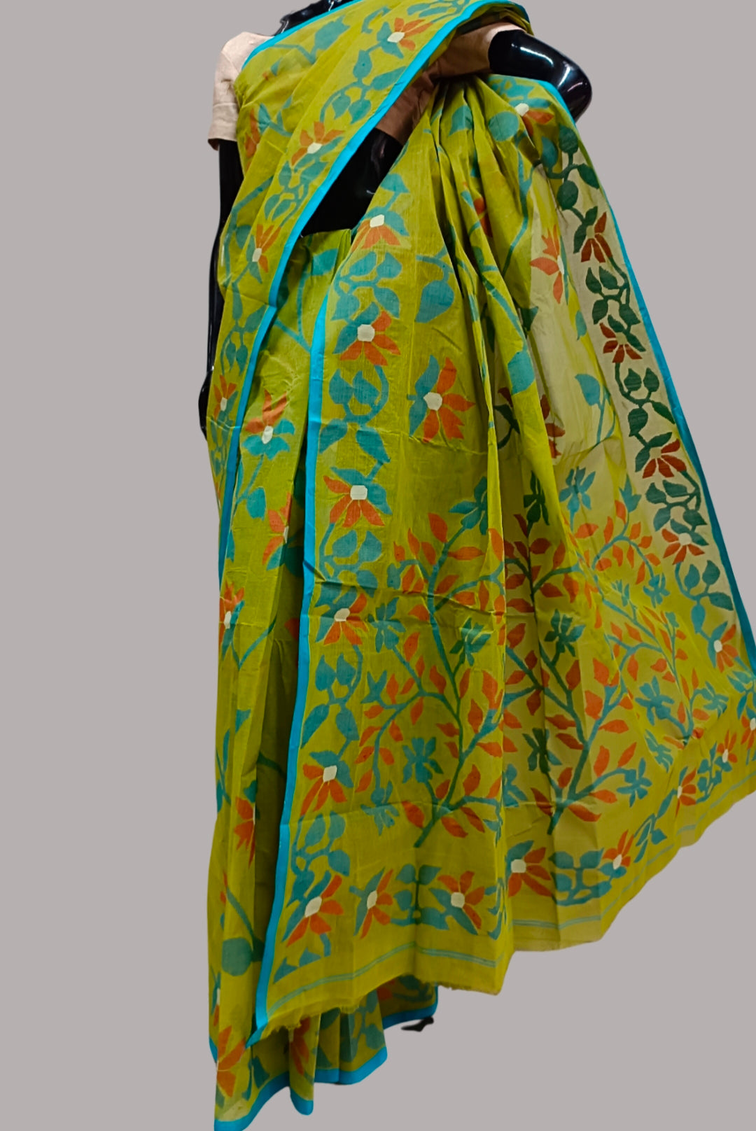 Hand Woven Traditional Cotton Jamdani Saree Balaram Saha