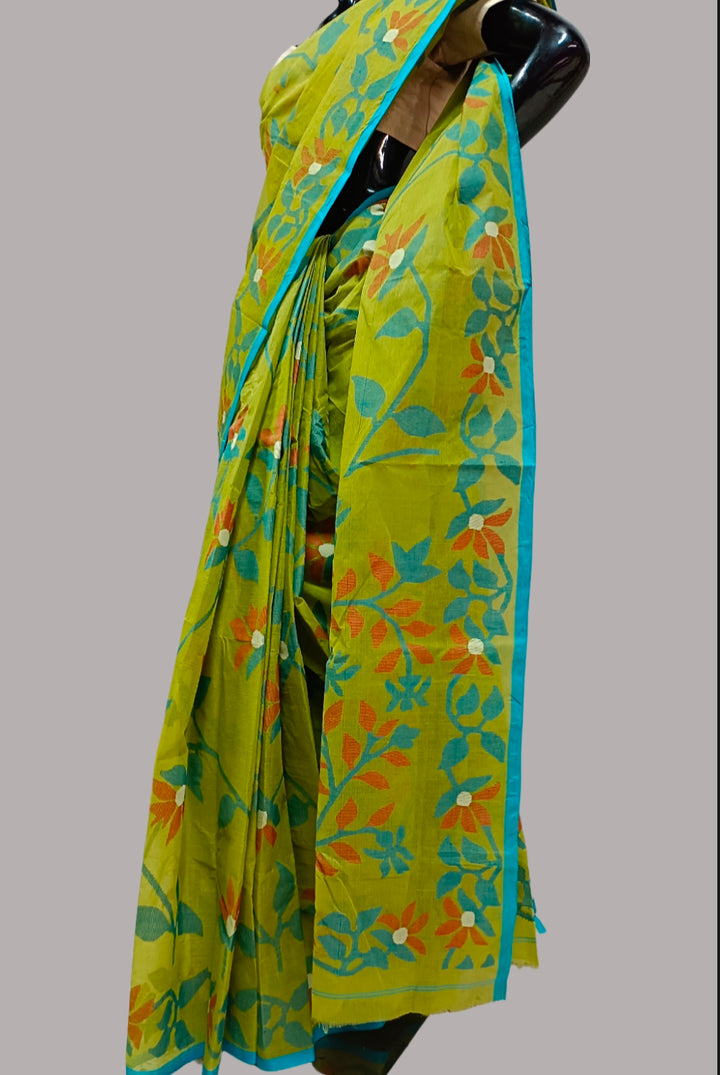Hand Woven Traditional Cotton Jamdani Saree Balaram Saha