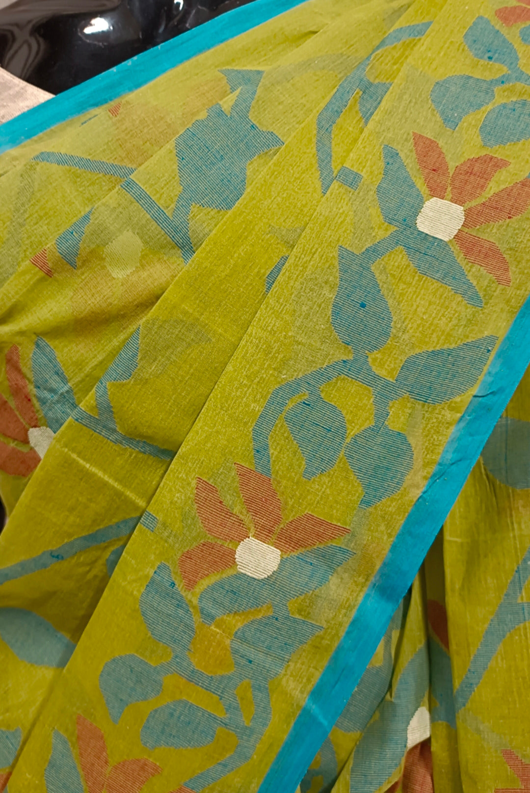 Hand Woven Traditional Cotton Jamdani Saree Balaram Saha
