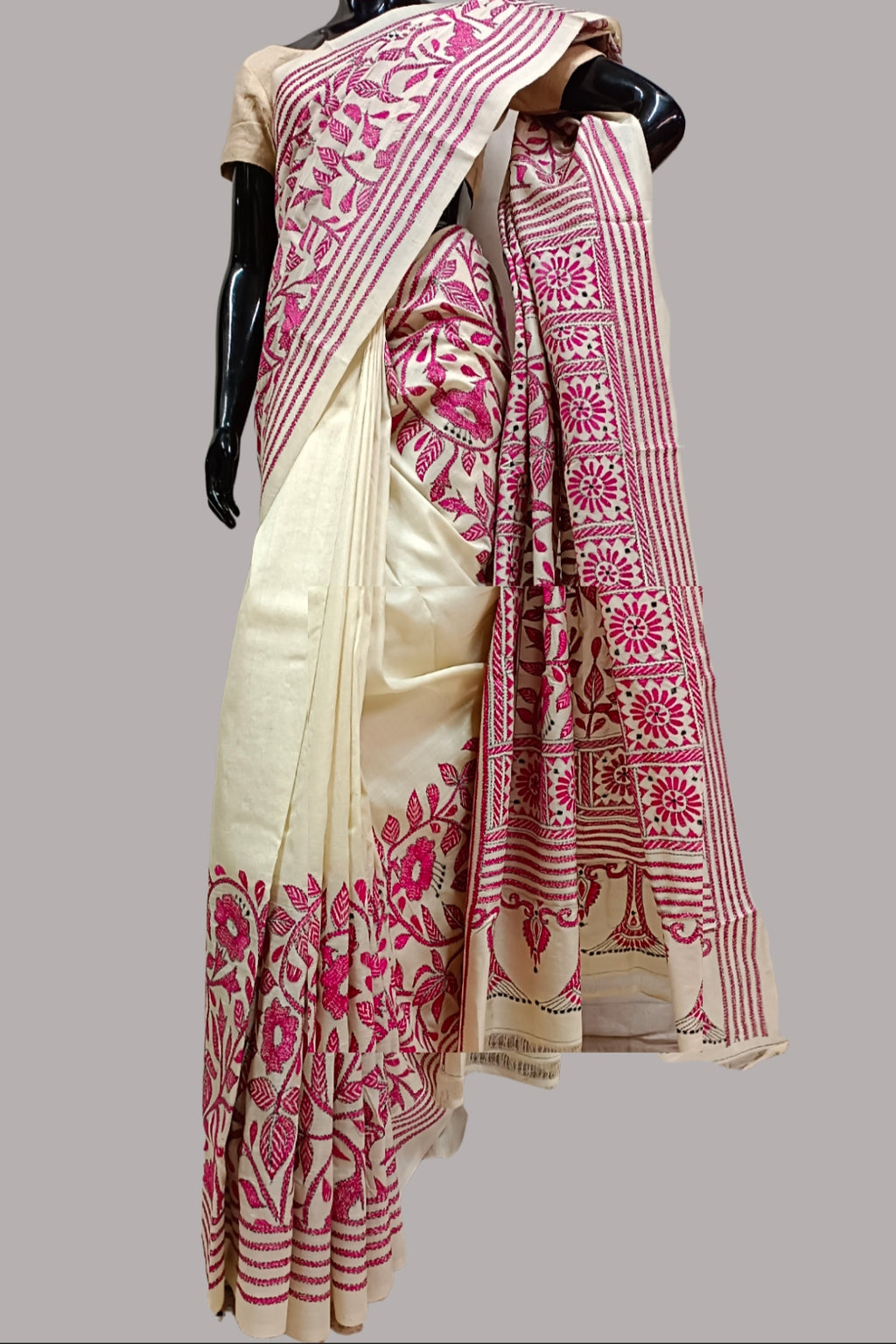 Kantha hot sale silk saree