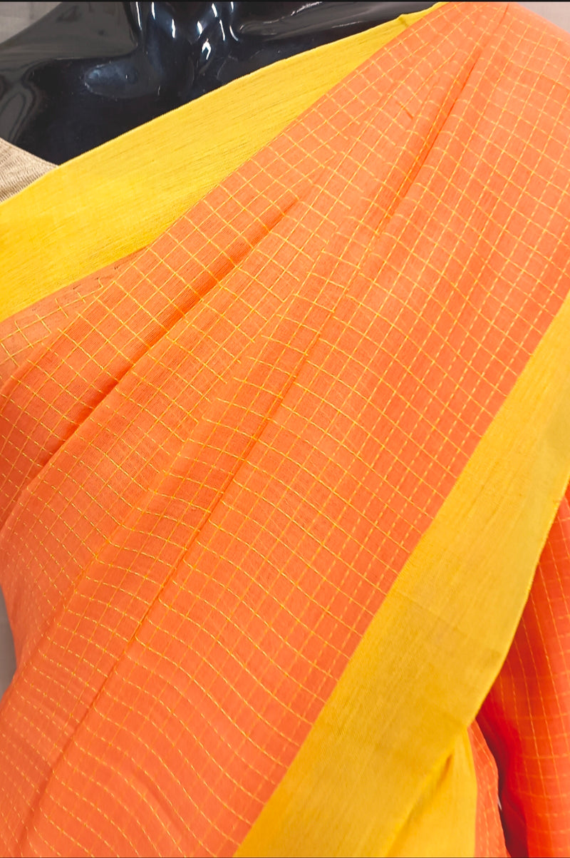 Peach Colour Soft Handloom Cotton Saree Balaram Saha