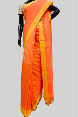 Peach Colour Soft Handloom Cotton Saree Balaram Saha