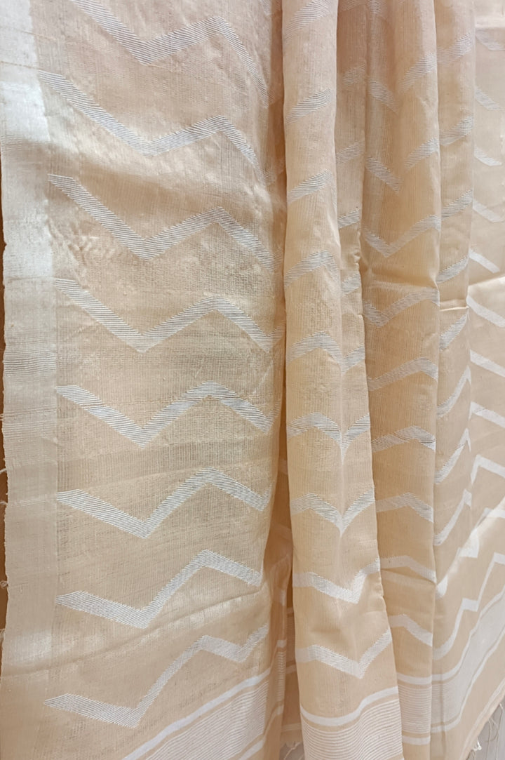 Soft Handloom Tussar Silk Jamdani Saree Balaram Saha