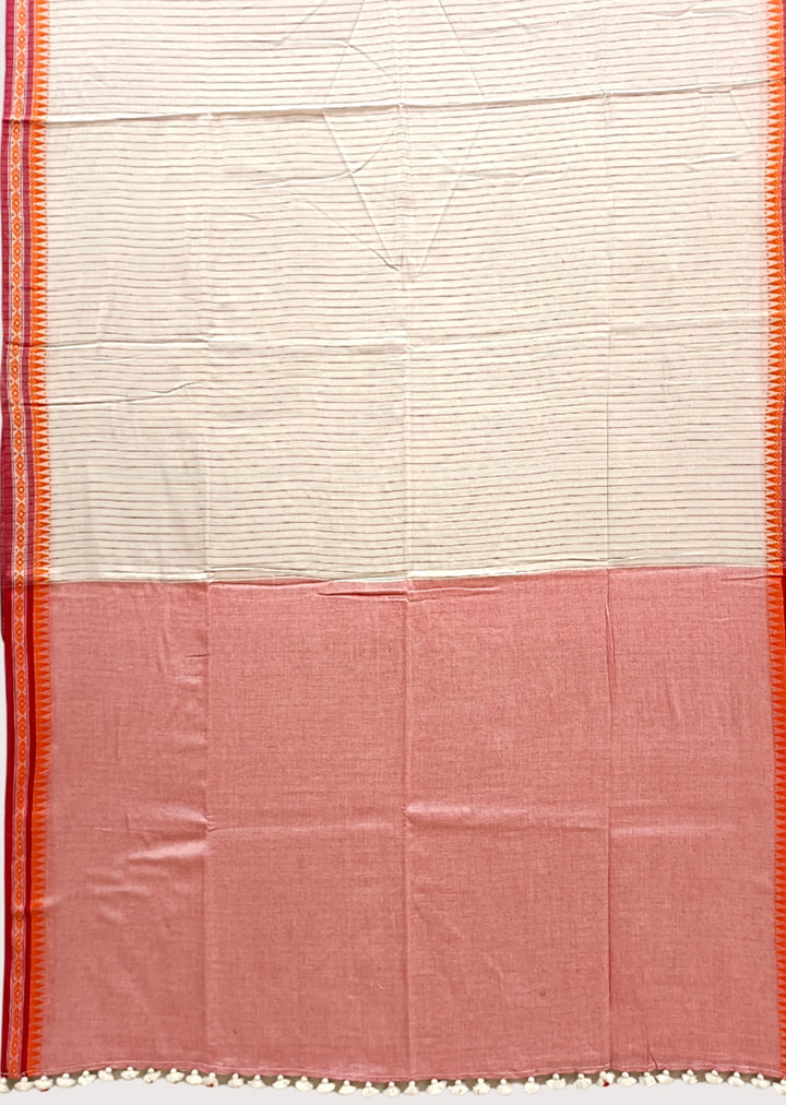 Off White &  Soft Handloom Cotton Saree Balaram Saha