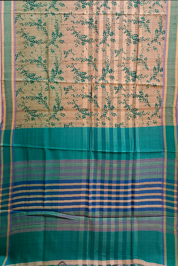 Handloom Tussar Printed Saree (Natural Tussar Shade) Balaram Saha