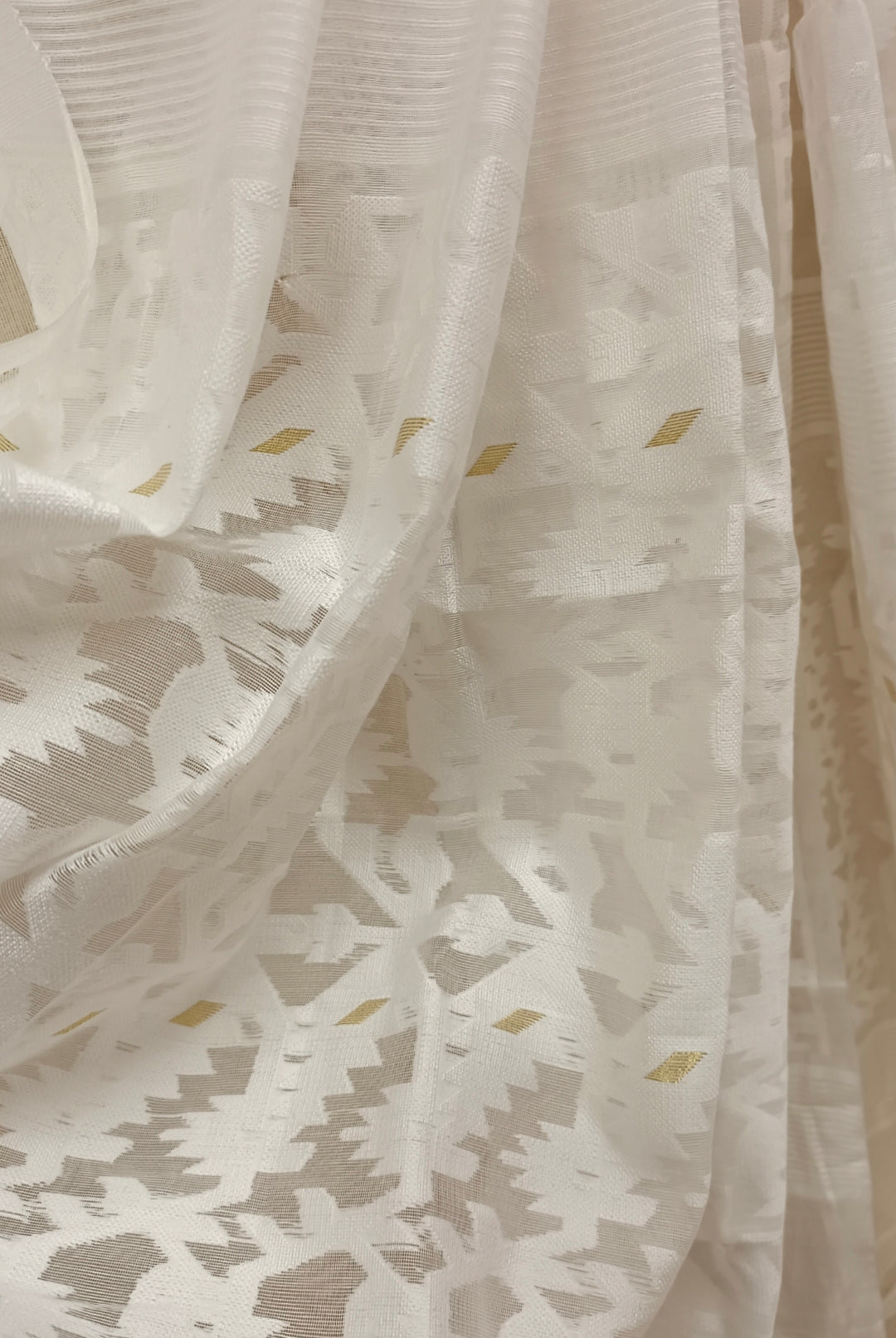 Cotton Silk Jamdani Weave White Dupatta