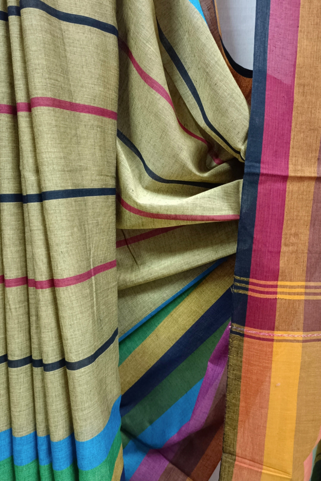 Soft Cotton Saree –Trendy Mustard Drape By Balaram Saha