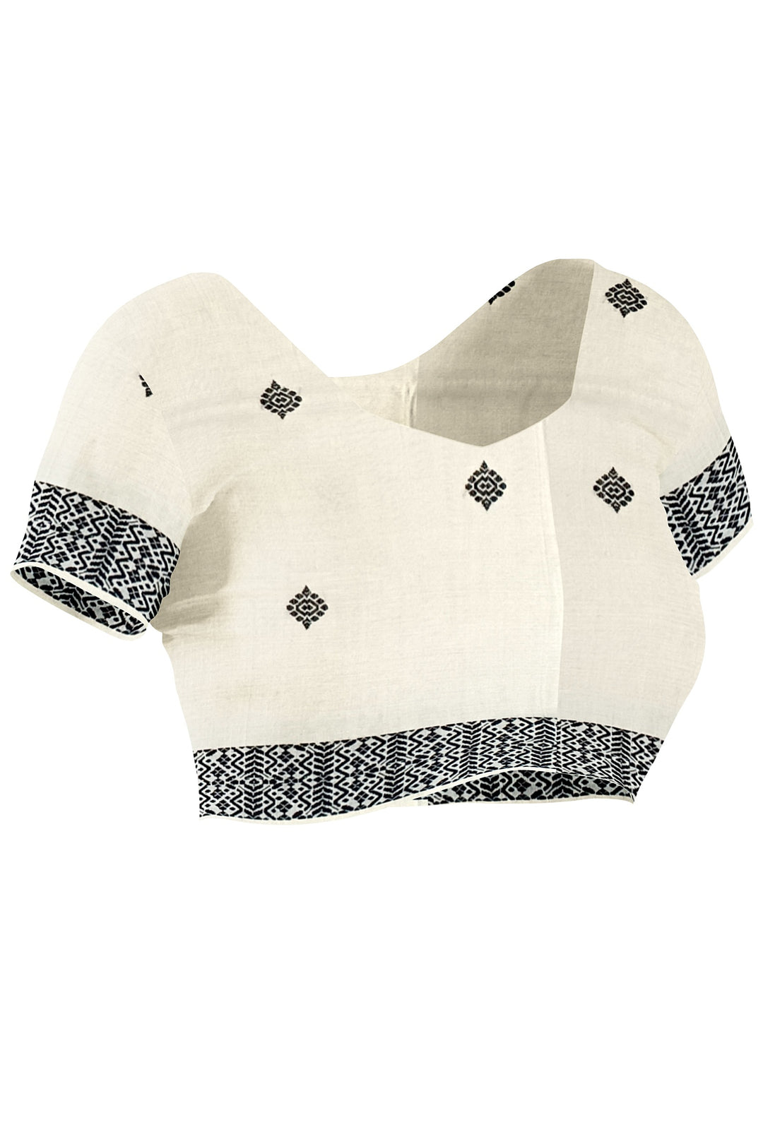 Off-White Soft Handloom Cotton Saree With Black Border Balaram Saha