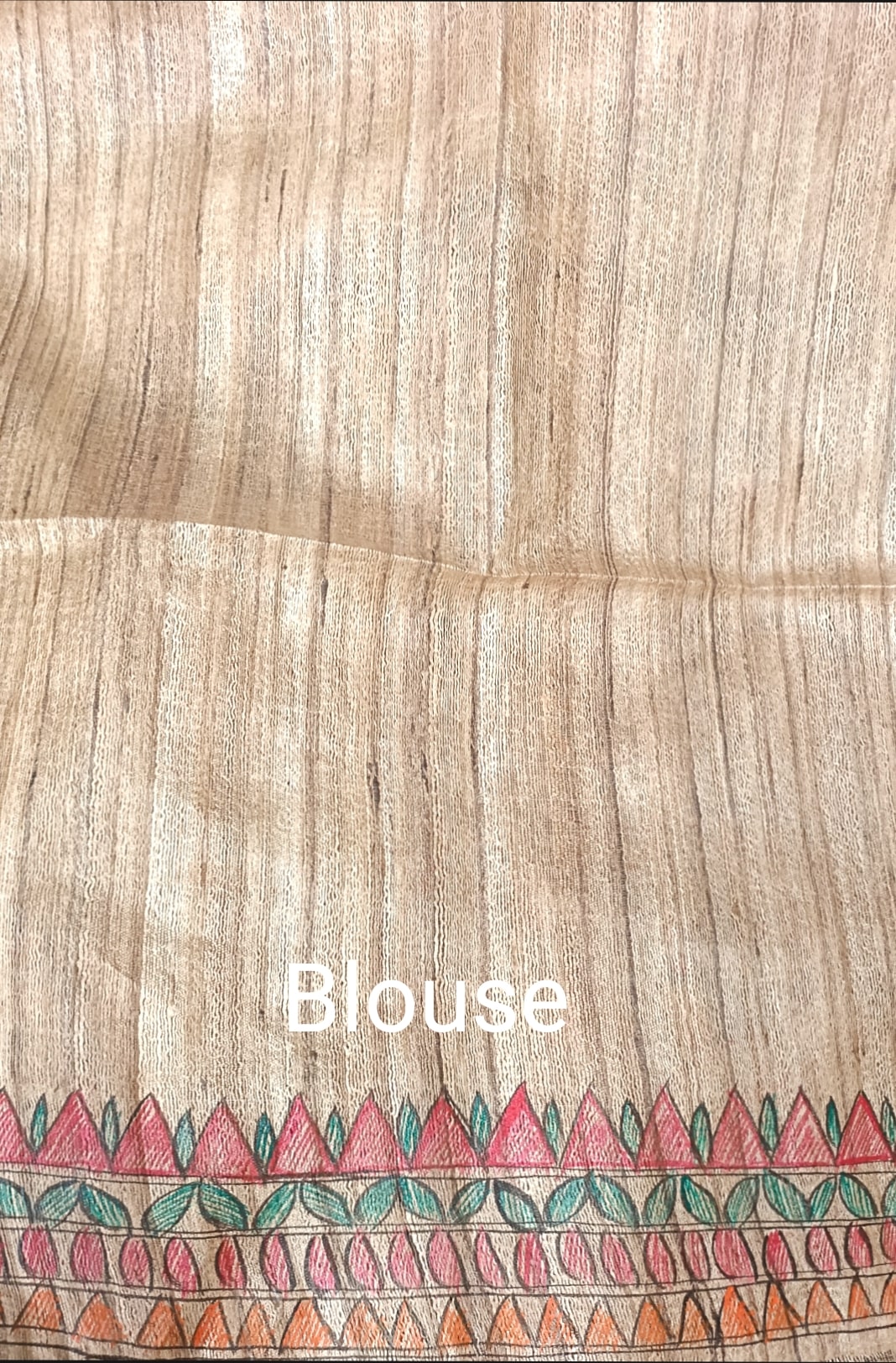Multicolour Handloom  Ghicha Tussar Silk  Saree With Madhubani Print Balaram Saha