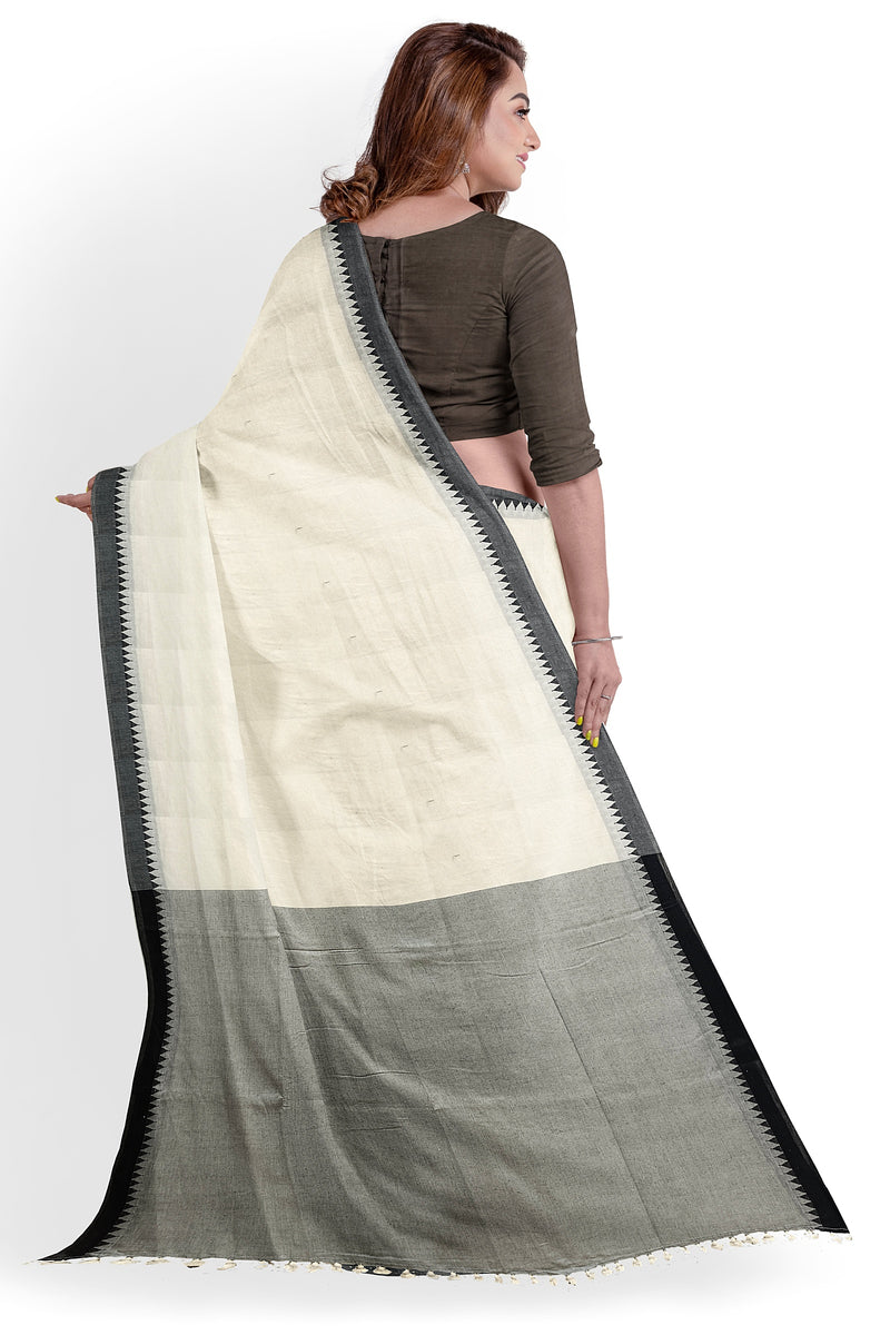 Pure handloom soft silk kolam designed saree – www.vannamayil.com