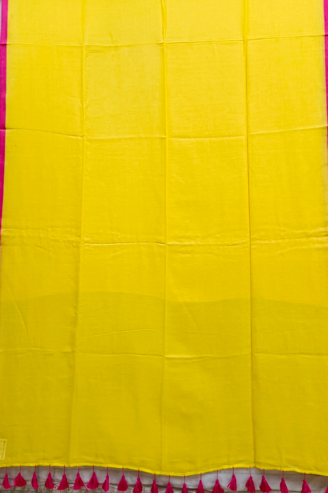 Yellow & Pink Soft Handloom Mull Cotton Saree Balaram Saha