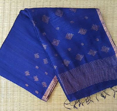 Royal Blue Matka Silk Sari Balaram Saha