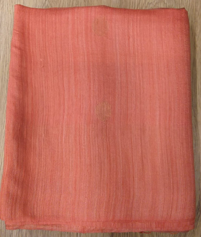 Peach-Pink Handloom Matka Silk Sari Balaram Saha