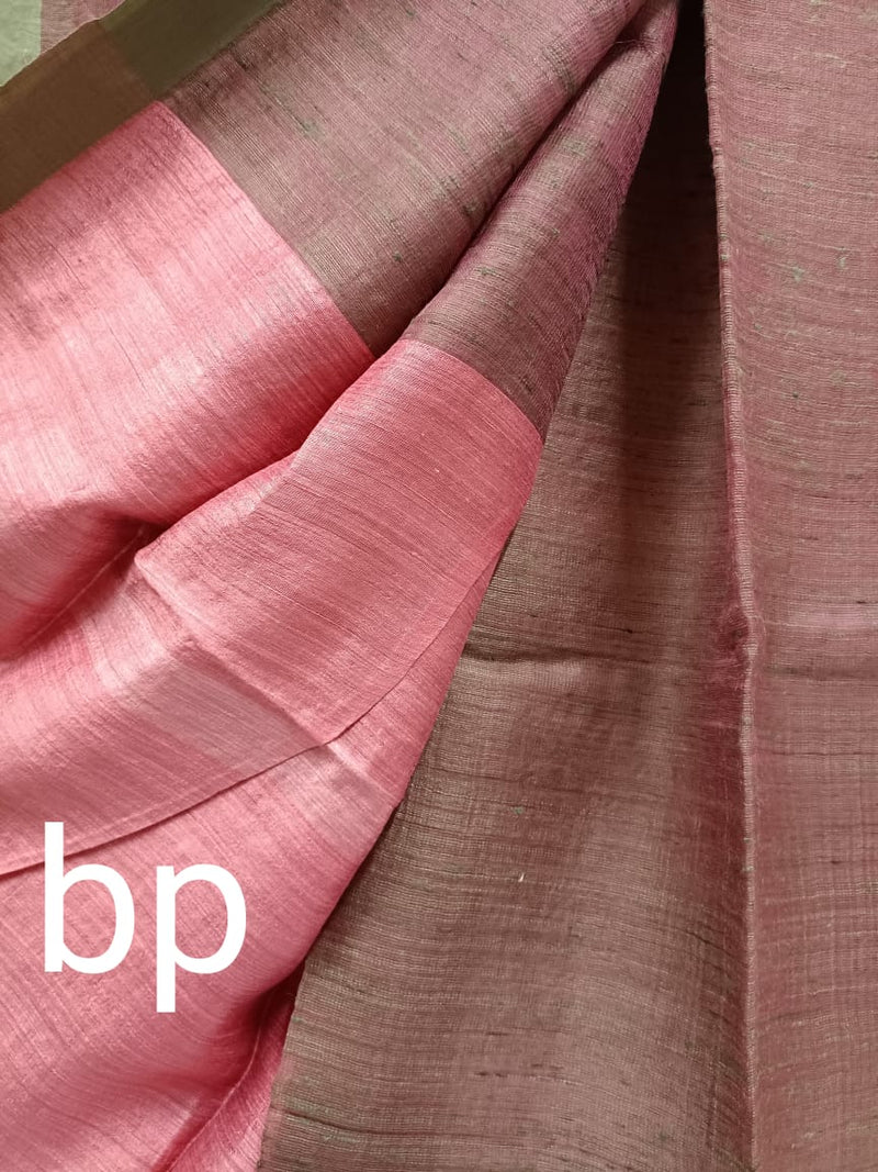 Pink & Moss Green Matka silk saree Balaram Saha