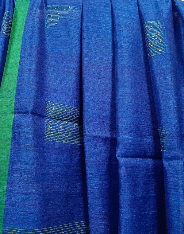 Blue & Green Matka silk saree Balaram Saha