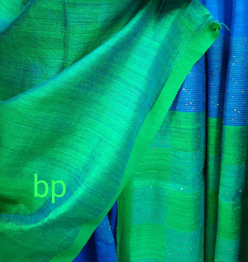 Blue & Green Matka silk saree Balaram Saha