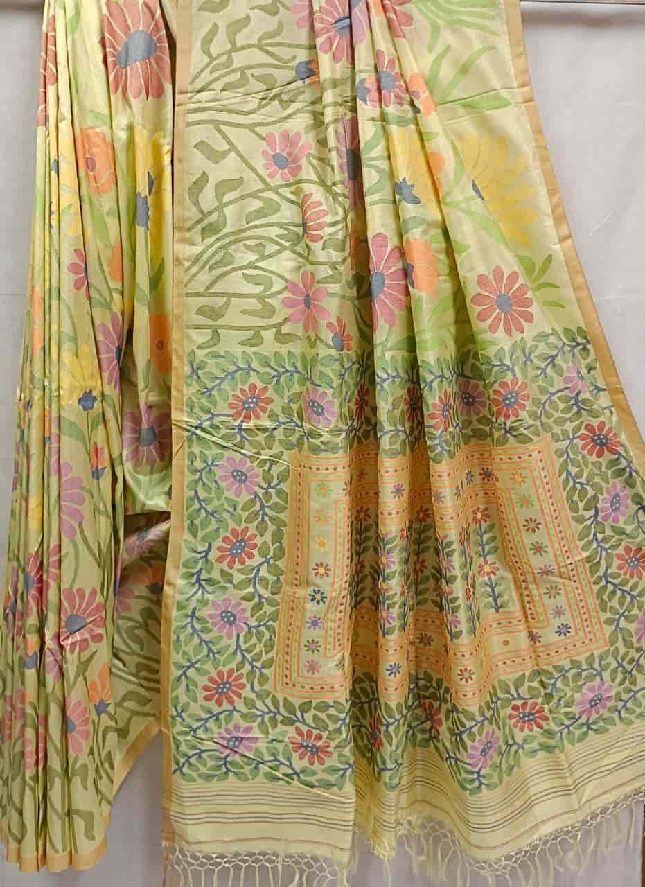 Lemon & Multi-Coloured Best Quality Katan Silk Balaram Saha
